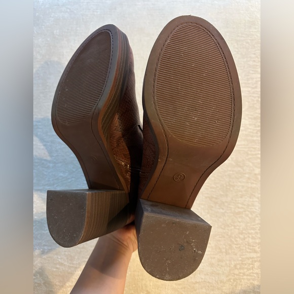 Universal Thread Brown Snakeskin Chunky Heeled Boots - Picture 5 of 5